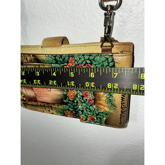 Anushka crossbody Handbag Cell Phone Credit Card Holder Bicycle Garden Print - Picture 4 of 11